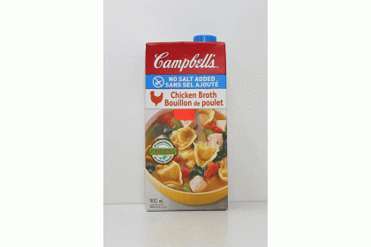 Campbell's Chicken Broth No Salt Added 900 ml