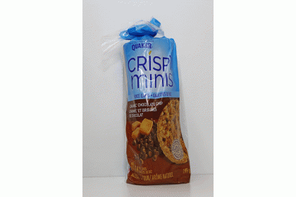 Quaker Crispy Minis Rice Cake Caramel Chocolate Chip 199g