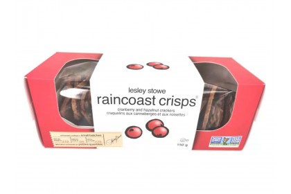 Lesley stowe raincoast crisps   cranberry and hazelnut  150 g