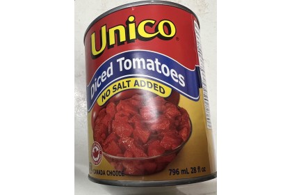 Unico diced tomatoes no salt added 796ml