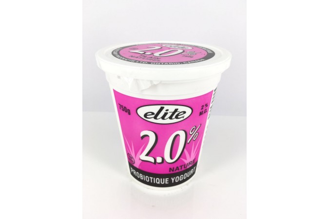 Yogurt Elite 2% Plain Natural  750 g